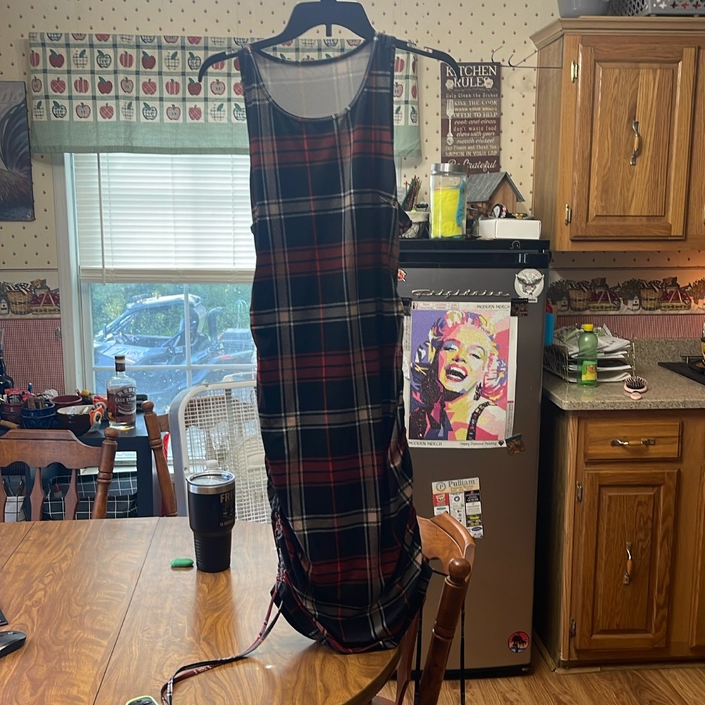 Plaid dress.